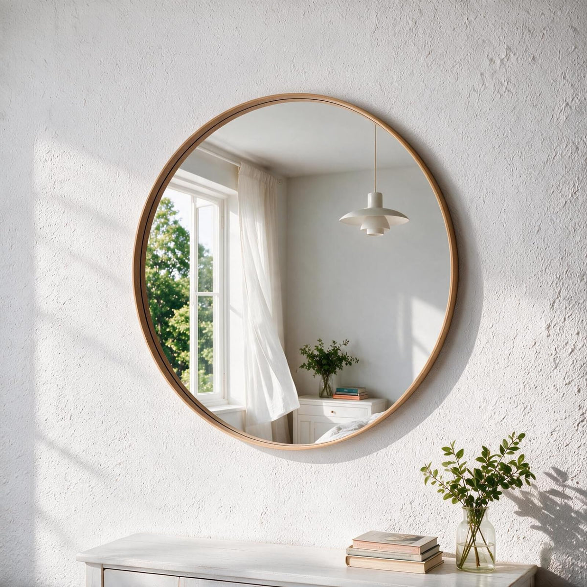 NEWBULIG 36 Inch Round Wall Mirror, Bathroom Mirrors for Over Sink