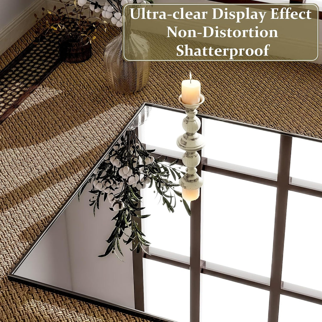 GLSLAND 71"x31" Full Length Mirror Large Floor Mirror with Stand, Black