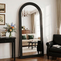 71"x32" Full Length Mirror, Large Wood Floor Mirror, Brown