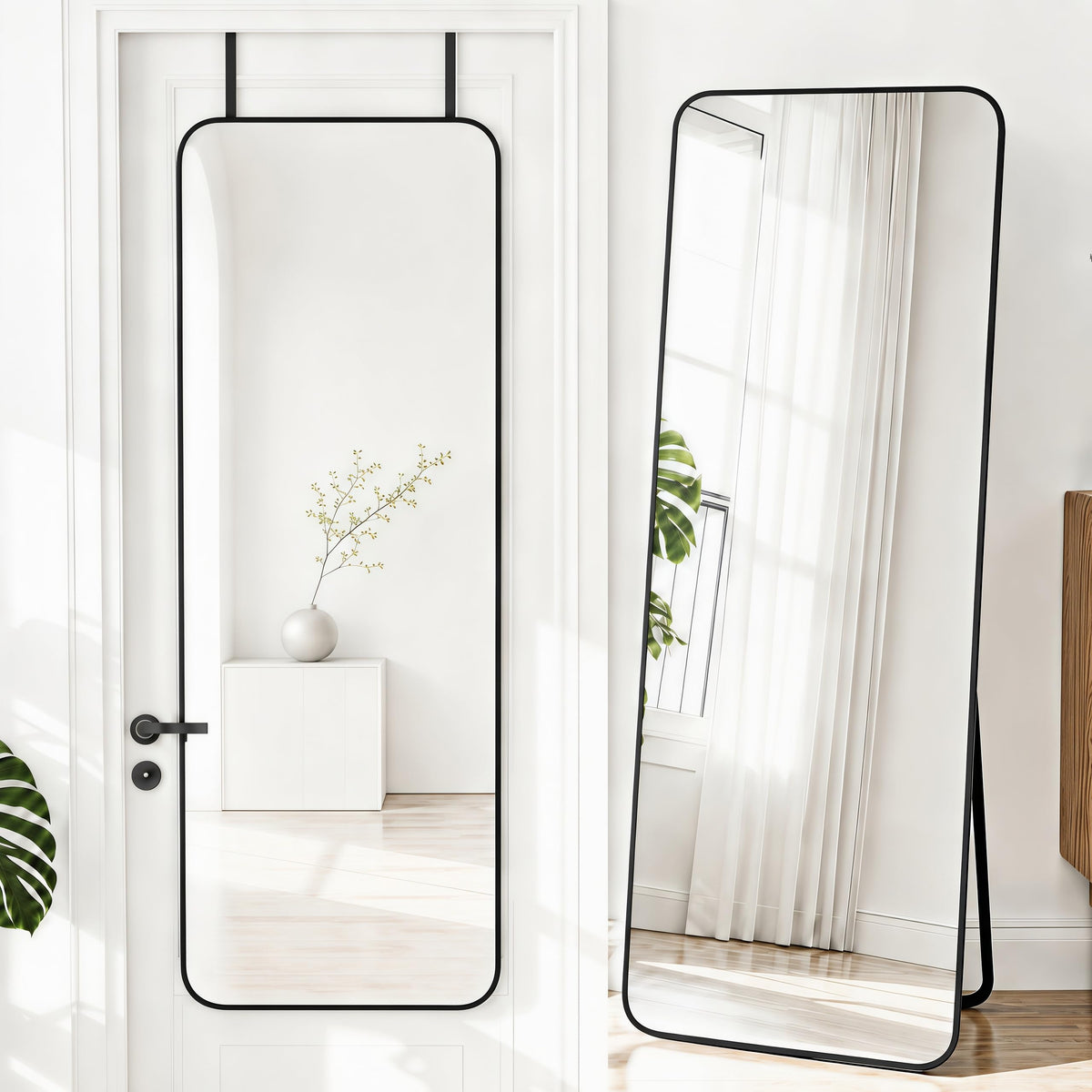 NARCISSUS 57x20 Full Length Mirror Over The Door or Freestanding/Wall Gold