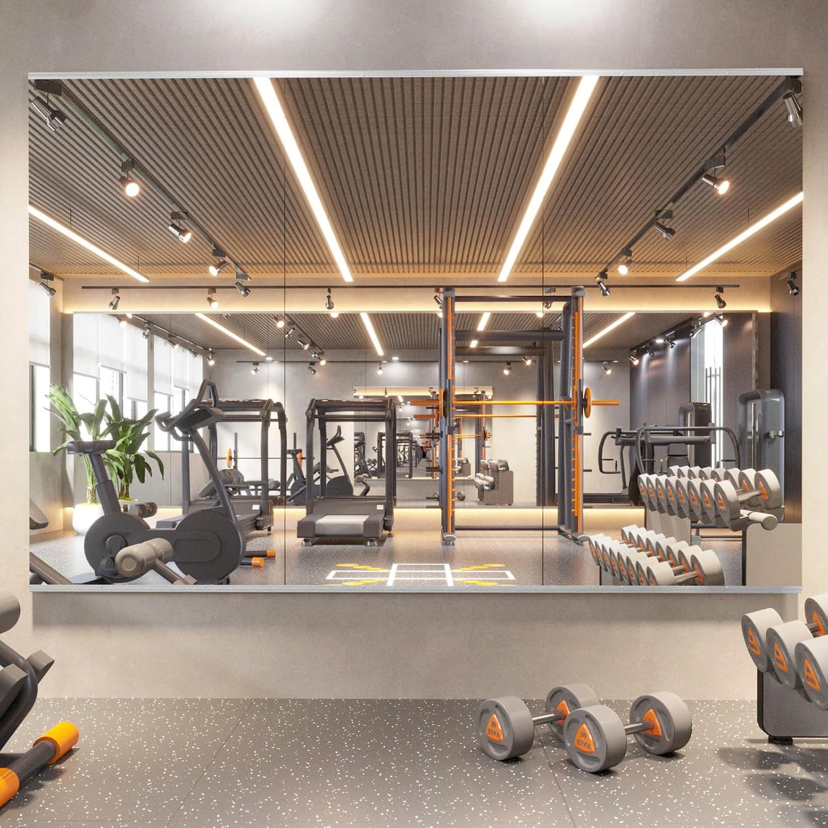 pertetey 56 x 16 in Home Gym Mirrors, Frameless, 2-Pack