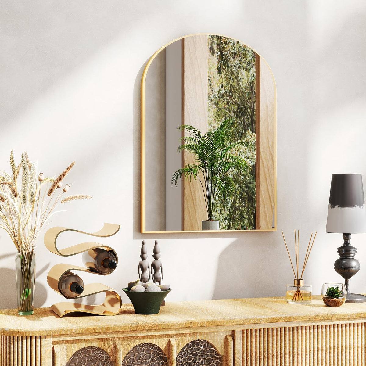 20 Inch Black Round Bathroom Wall Mirror, Round Mirrors for Wall Decor, Circle Mirror for with HD Shatter-Proof Glass for Entryway, Living Room, Bedroom, Dressing Room, Home Decor
