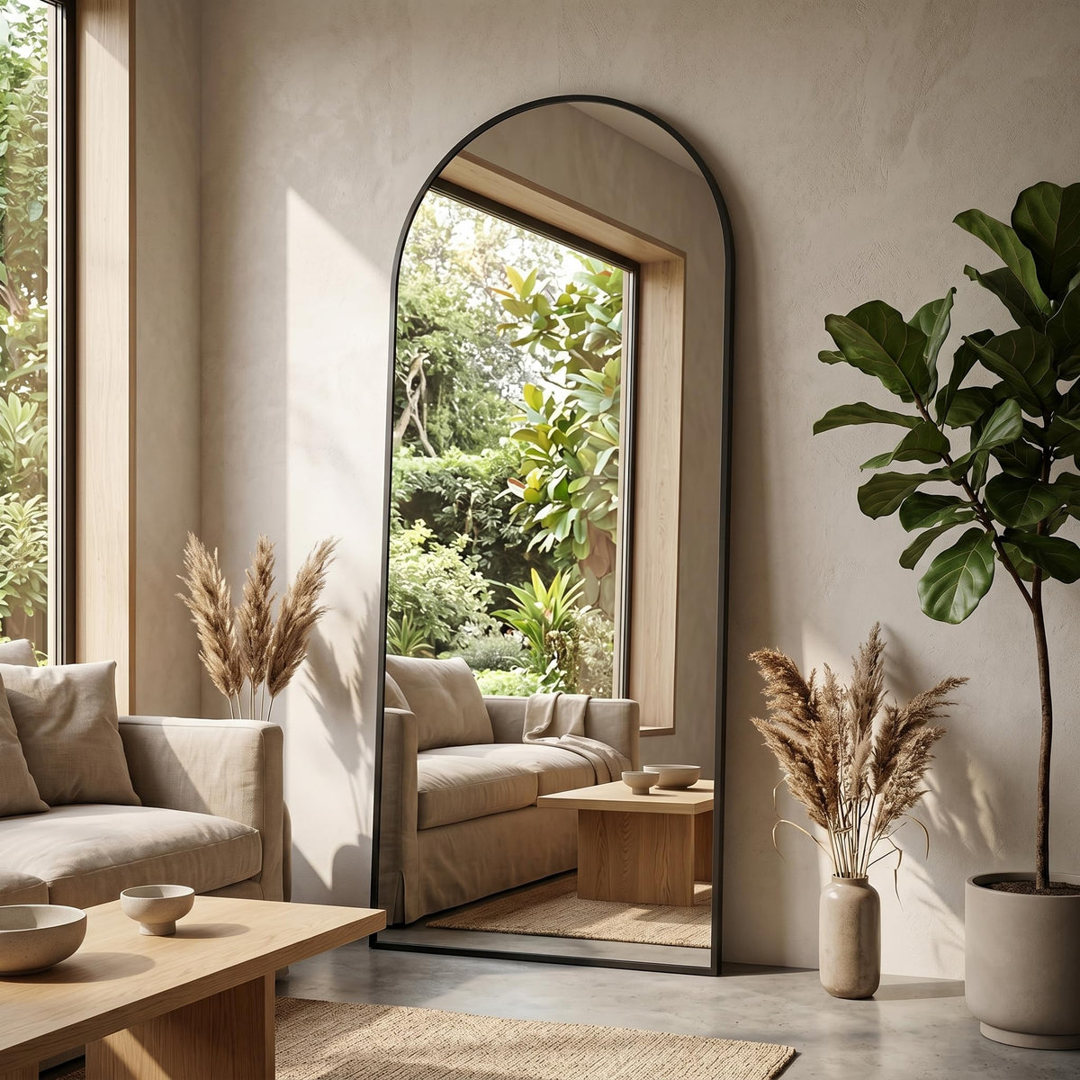 81"×41" Floor Mirror Full Length Arched Full Length Mirror Gold