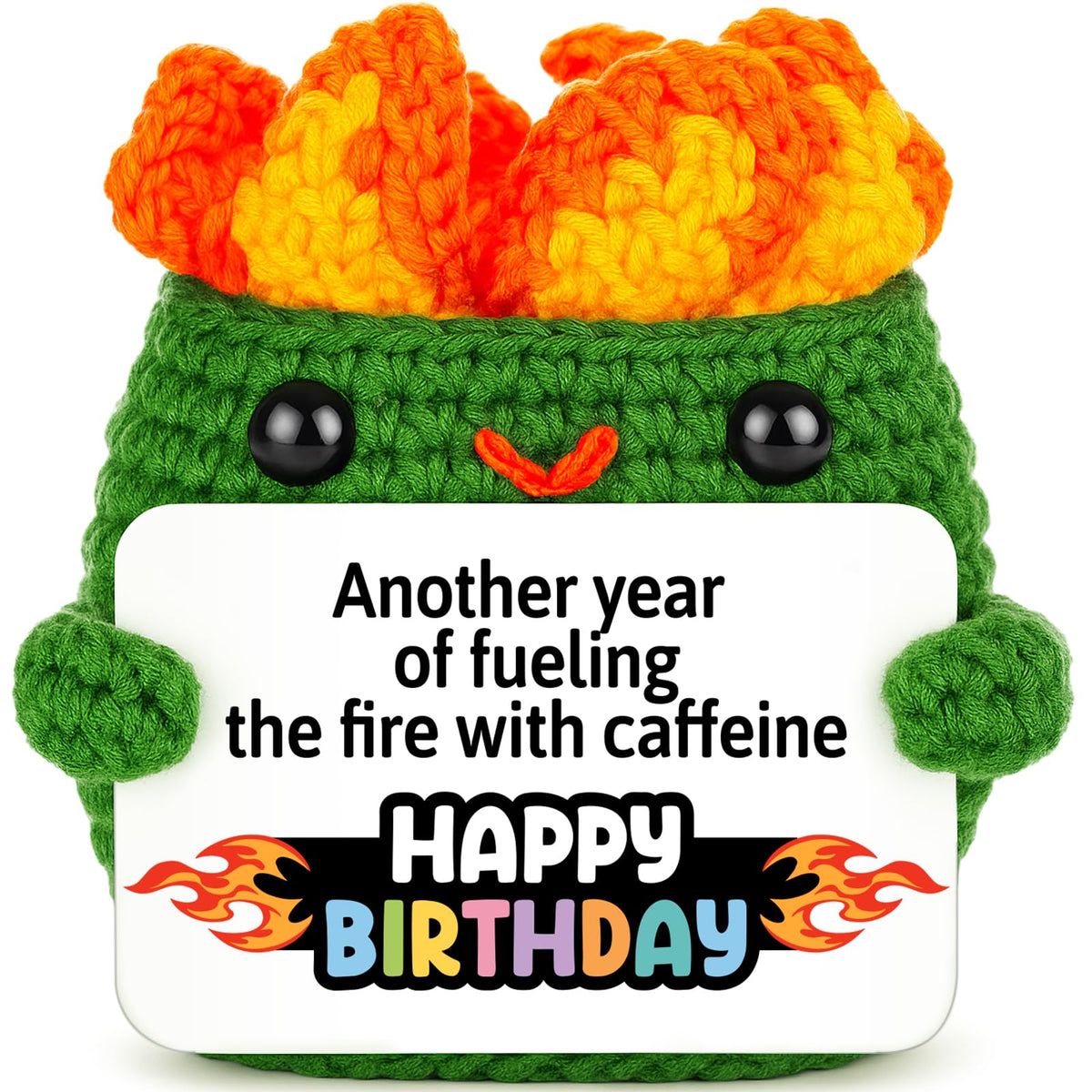 Positive Crochet Dumpster Raging Fire Thank You Birthday Retirement