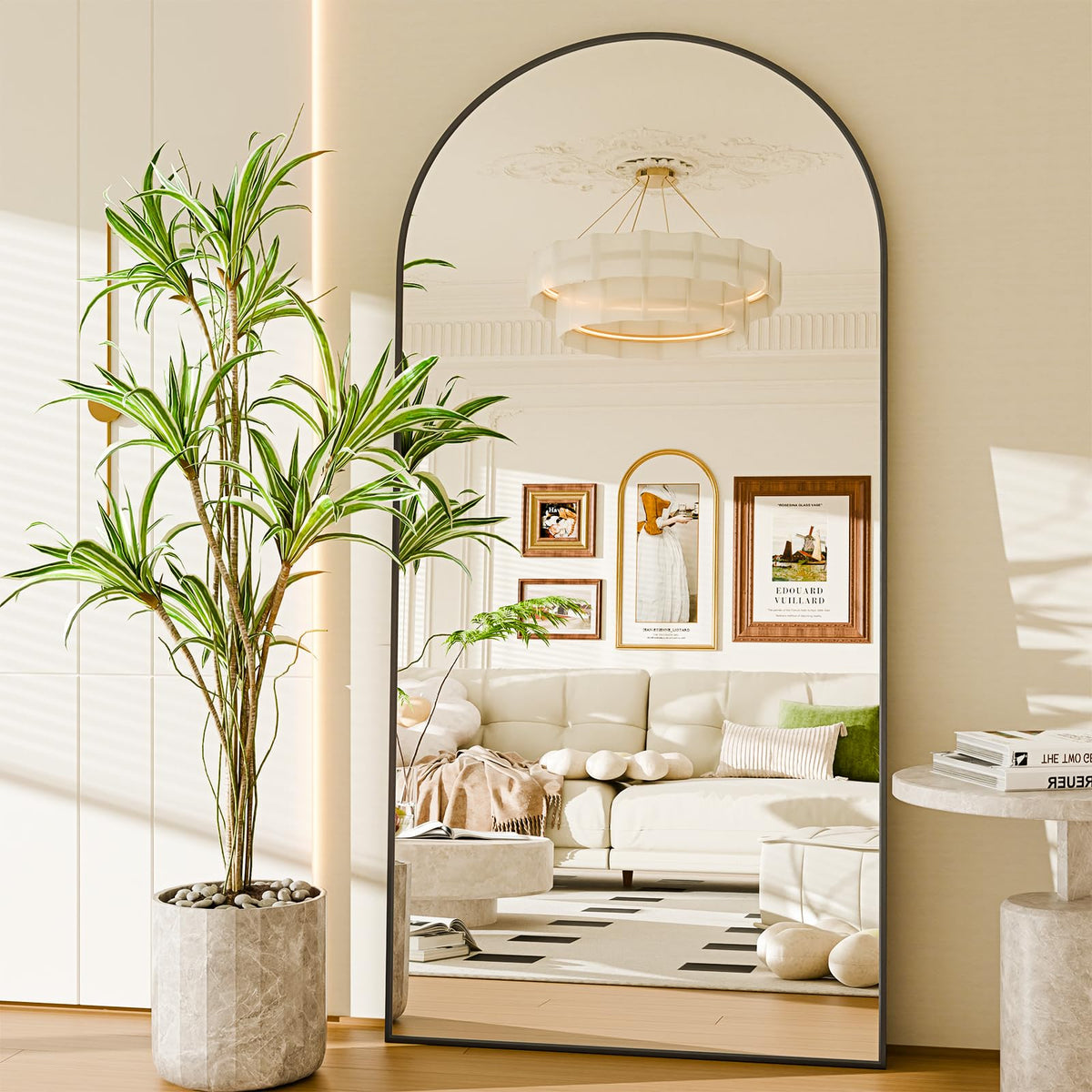 81"×41" Floor Mirror Full Length Arched Full Length Mirror Gold