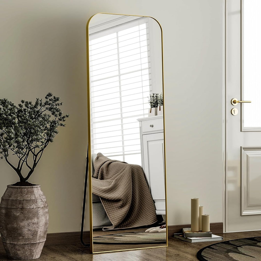 HARRITPURE 57"x20" Full Length Mirror Gold Rounded Corner Floor Mirror