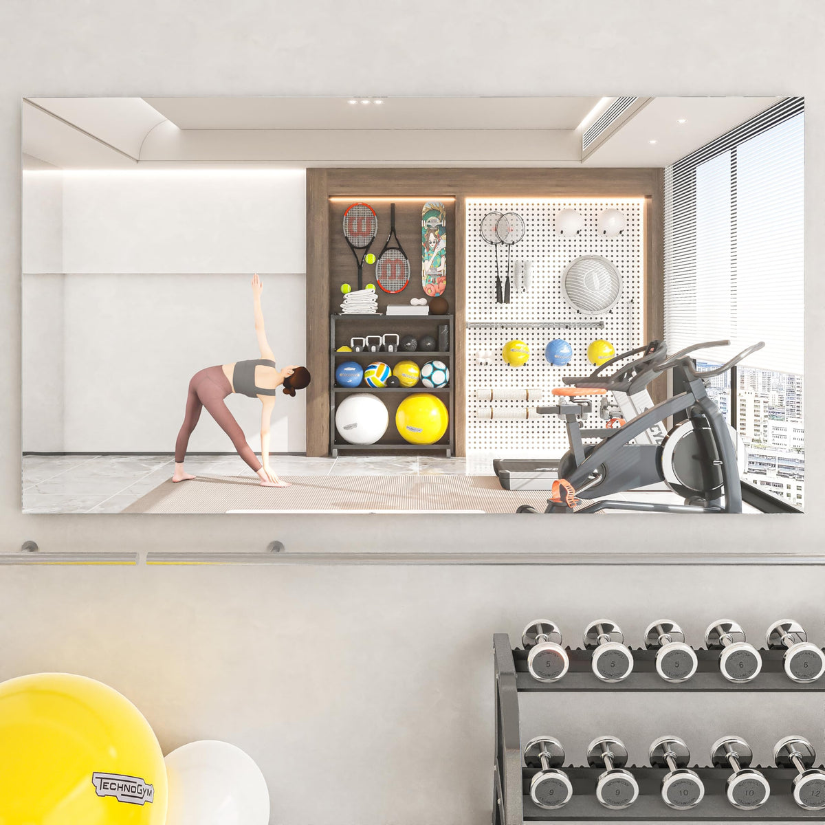 Hasipu 2 Pcs Home Gym Mirror, 72" x 36" Each, Large Full Length Frameless