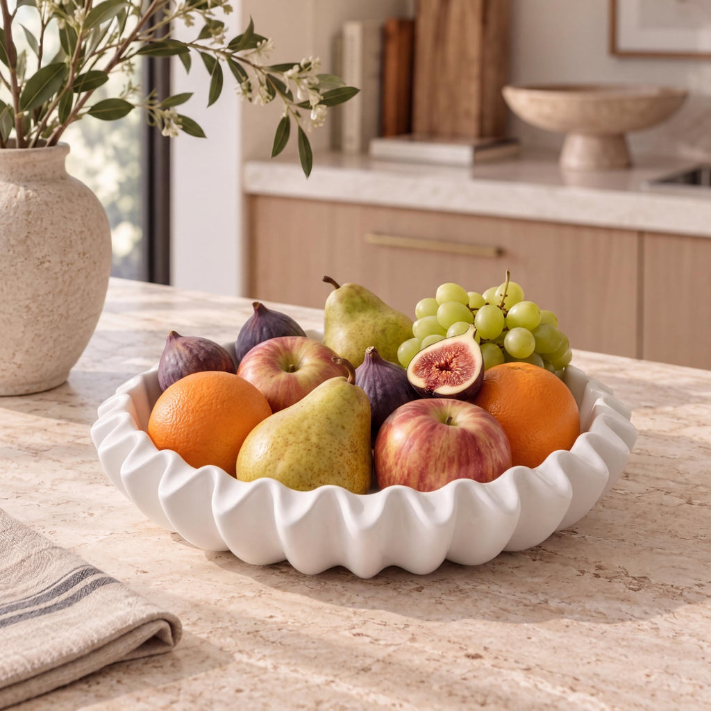 Lyeasw Large Decorative Bowl, Key Bowl for Entry Table, Modern 10” Wide Fruit Bowl for Home Decor, Coffee Table, Kitchen Counter or Serving Fruit, Keys