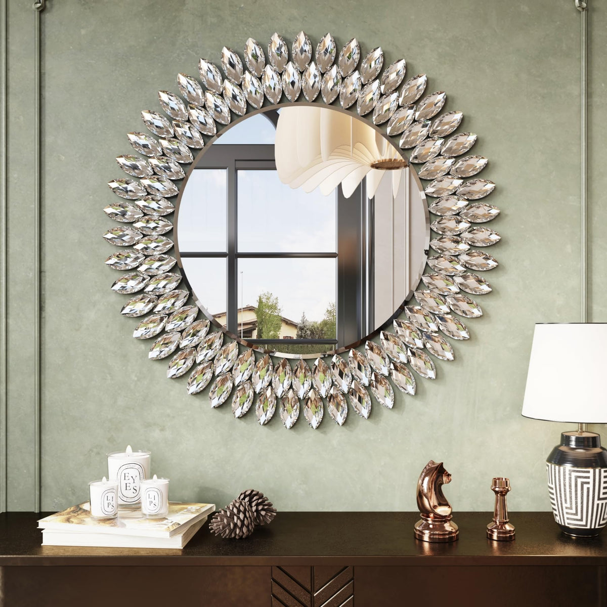 Kelly Miller 24"x36" Jeweled Luxury Rectangle Decorative Wall Mirror