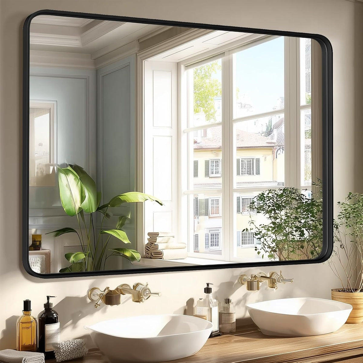 Sweetcrispy Bathroom Mirror 40x30 Inch, Vanity Mirror for Wall