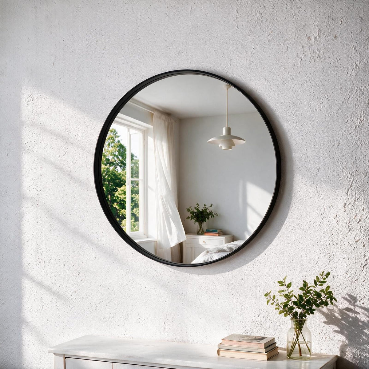 NEWBULIG 36 Inch Round Wall Mirror, Bathroom Mirrors for Over Sink