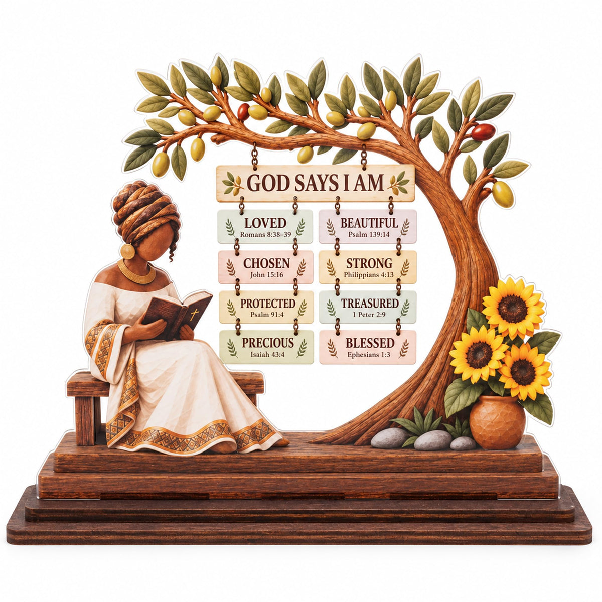 Christian Gifts for Women: Bible Verse Decor, God Says I Am Decorative Sign