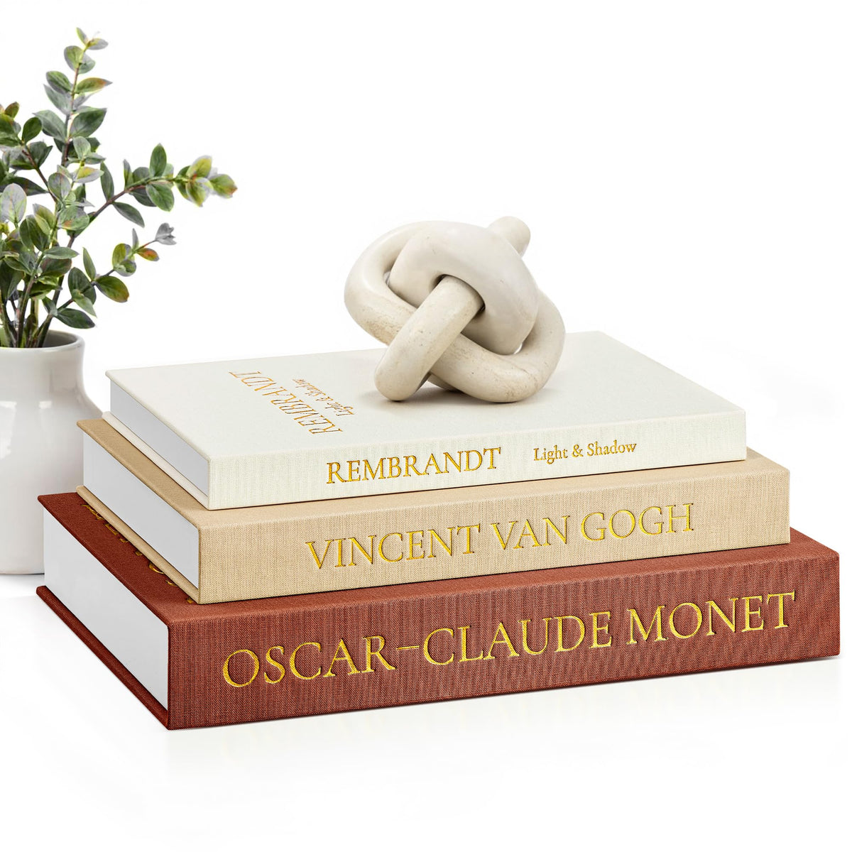 JARLINK Aesthetic Decorative Books, Set of 3 Linen Faux Book Boxes, Sage