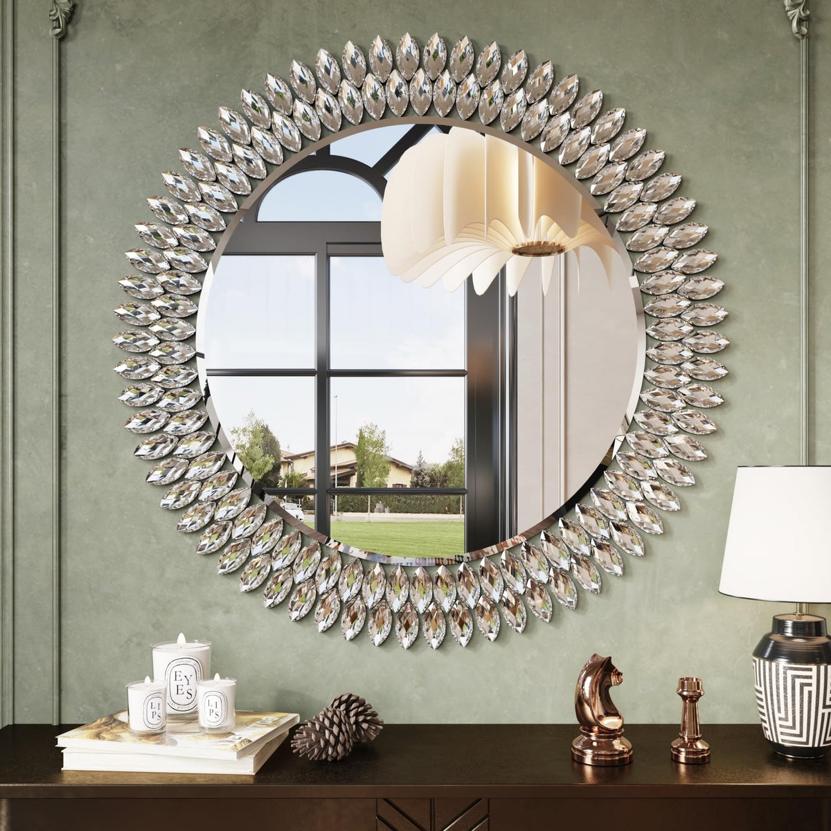 Kelly Miller 24"x36" Jeweled Luxury Rectangle Decorative Wall Mirror