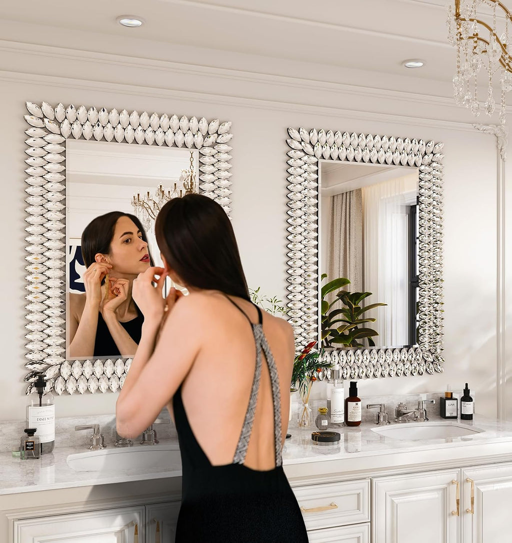 Kelly Miller 24"x36" Jeweled Luxury Rectangle Decorative Wall Mirror