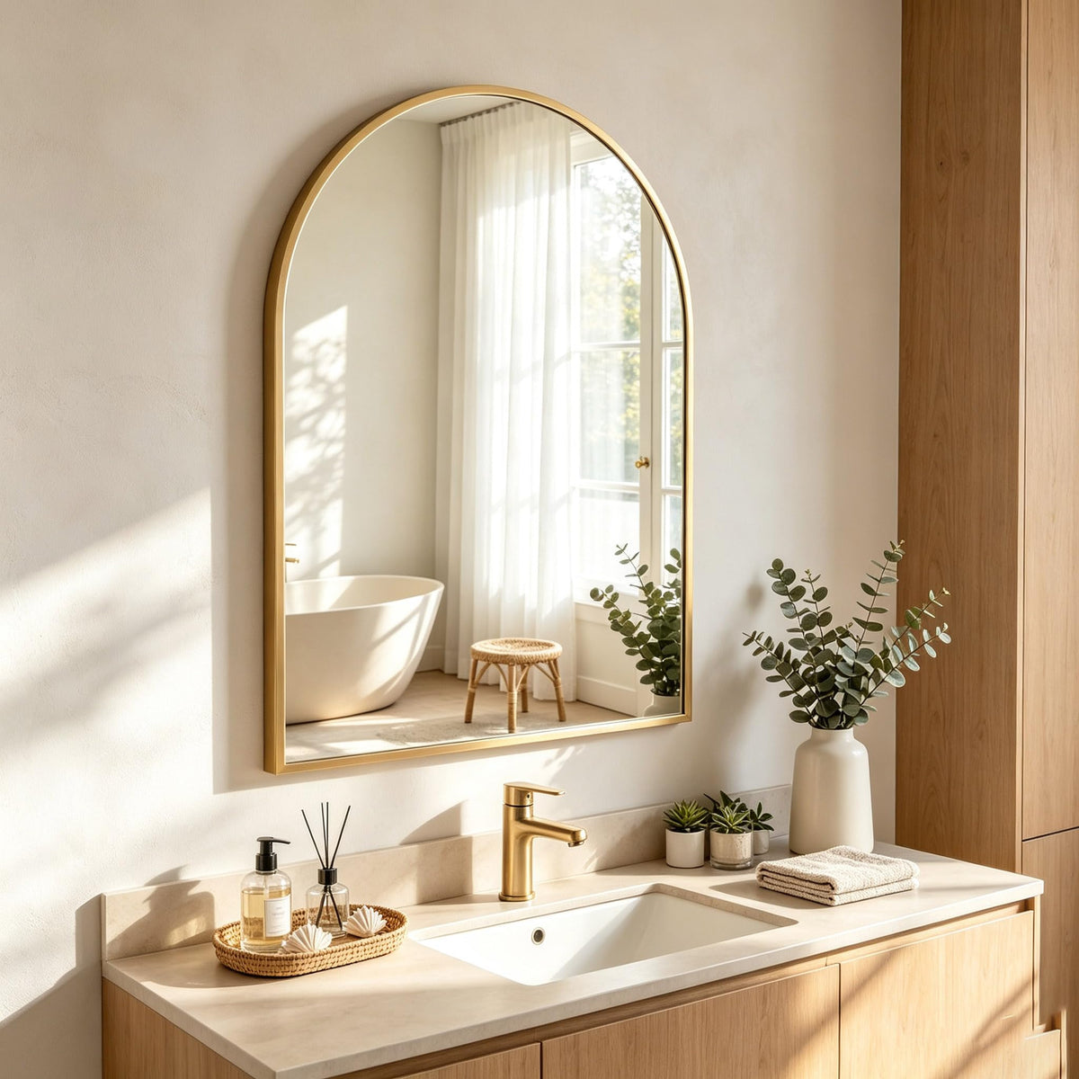 NEWBULIG 36 Inch Round Wall Mirror, Bathroom Mirrors for Over Sink