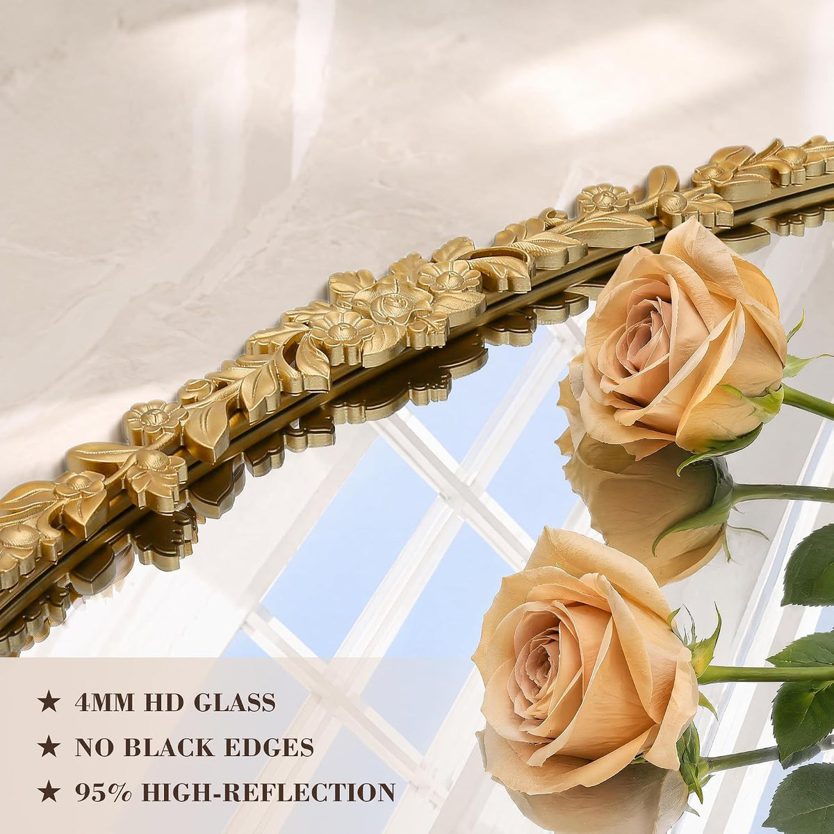 Besdomus Vintage Full Length Mirror: 21"x56" Gold Antique Floor Long Mirror