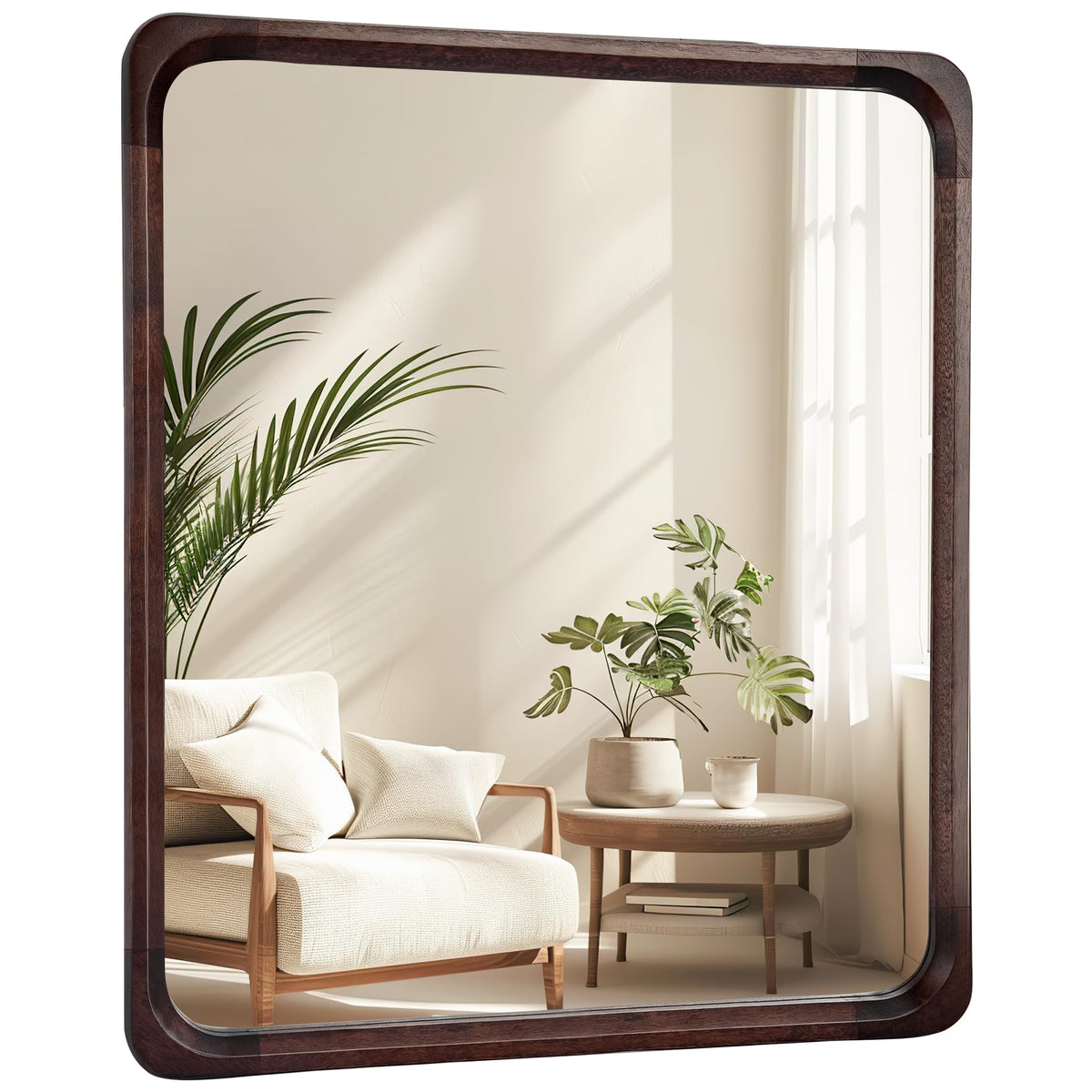 Tanmicoshomy 30 x 48 Inch Wood Rustic Large Bathroom Vanity Mirror