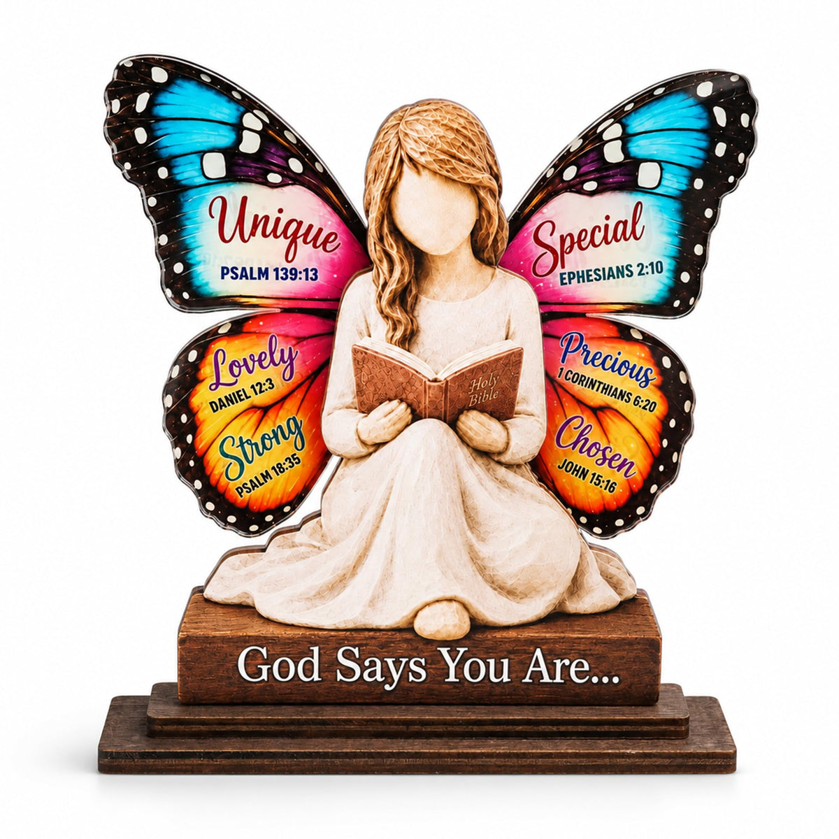 Christian Gifts for Women: Bible Verse Decor, God Says I Am Decorative Sign