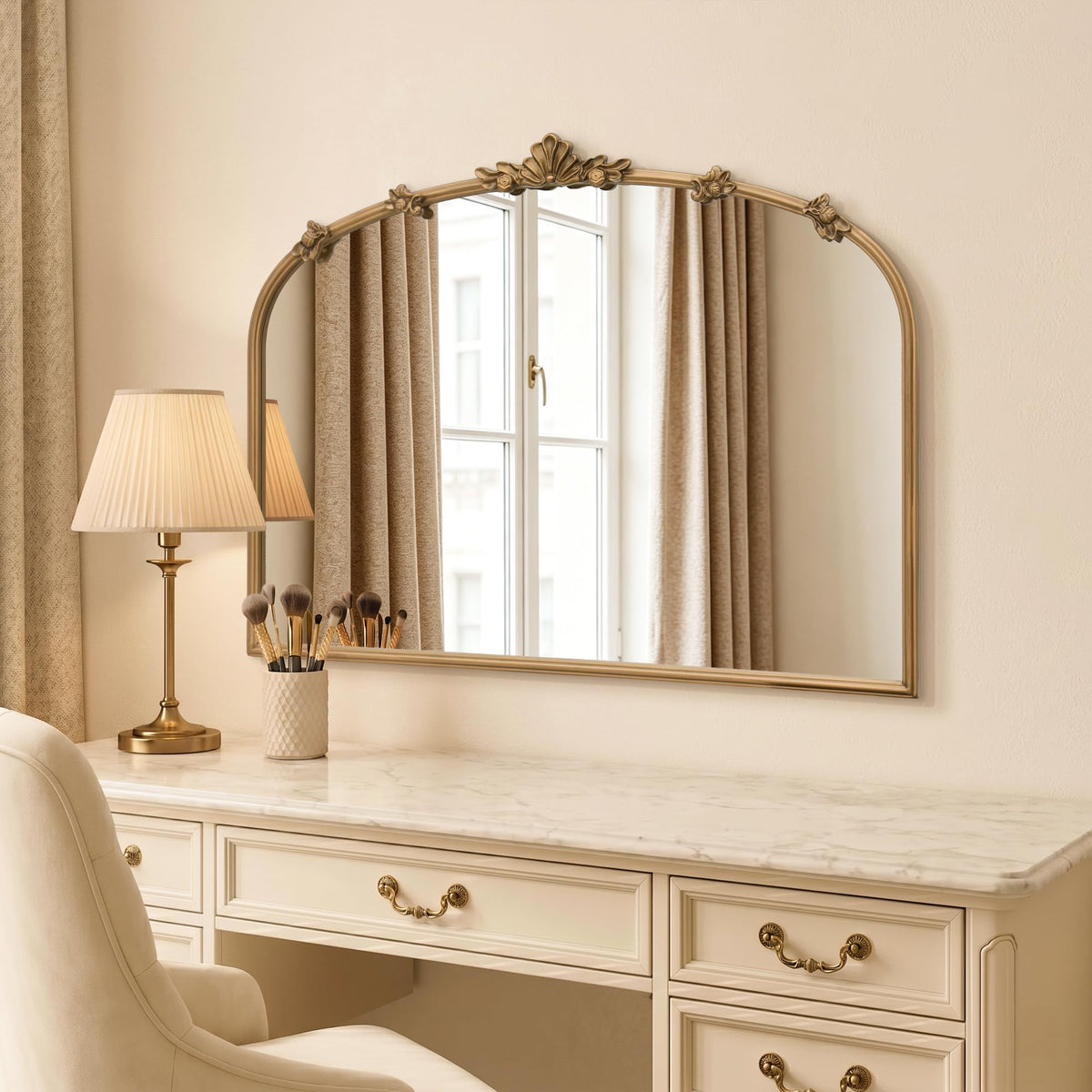 Besdomus Full Length Gold Mirror: 21''x56'' Baroque Floor Long Body Mirror