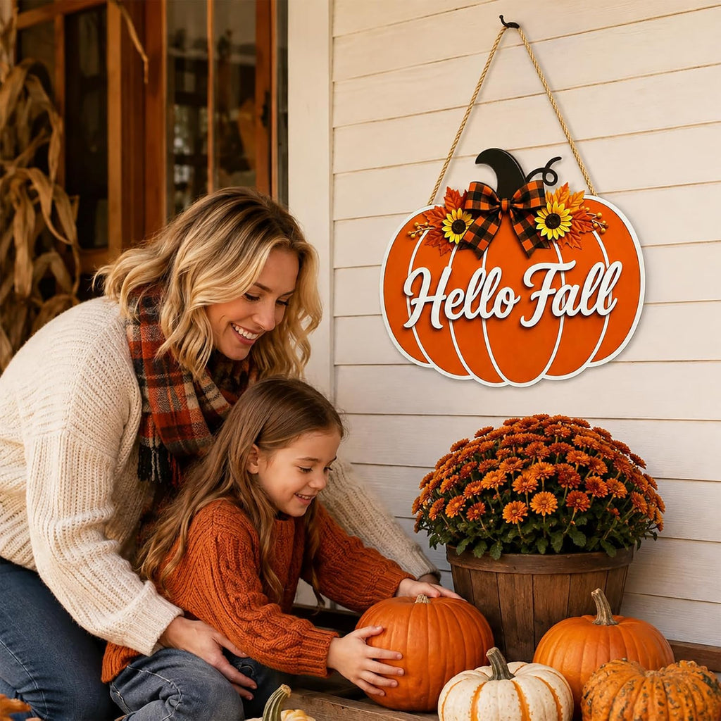 Fall Door Welcome Sign for Home Decor Hanger