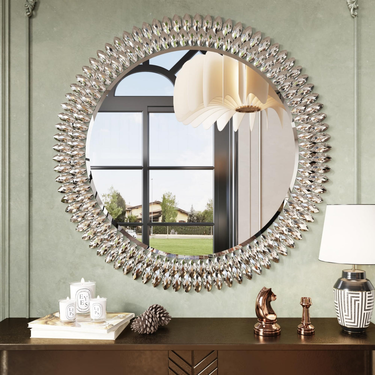 Kelly Miller 24"x36" Jeweled Luxury Rectangle Decorative Wall Mirror