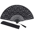 choyaxo Black Lace Handheld Fan Bamboo Folding Fan