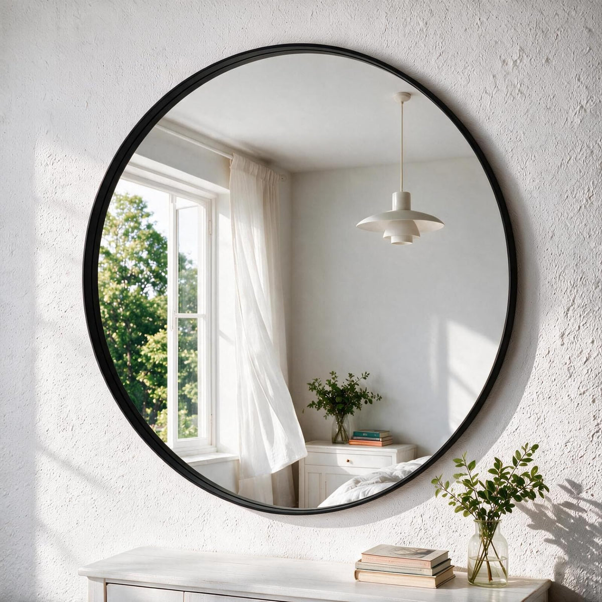 NEWBULIG 36 Inch Round Wall Mirror, Bathroom Mirrors for Over Sink