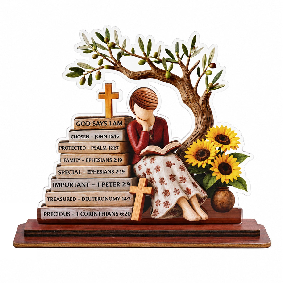 Christian Gifts for Women: Bible Verse Decor, God Says I Am Decorative Sign