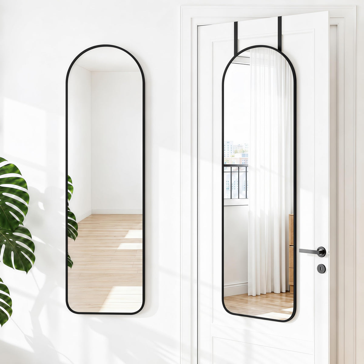 NARCISSUS 57x20 Full Length Mirror Over The Door or Freestanding/Wall Gold