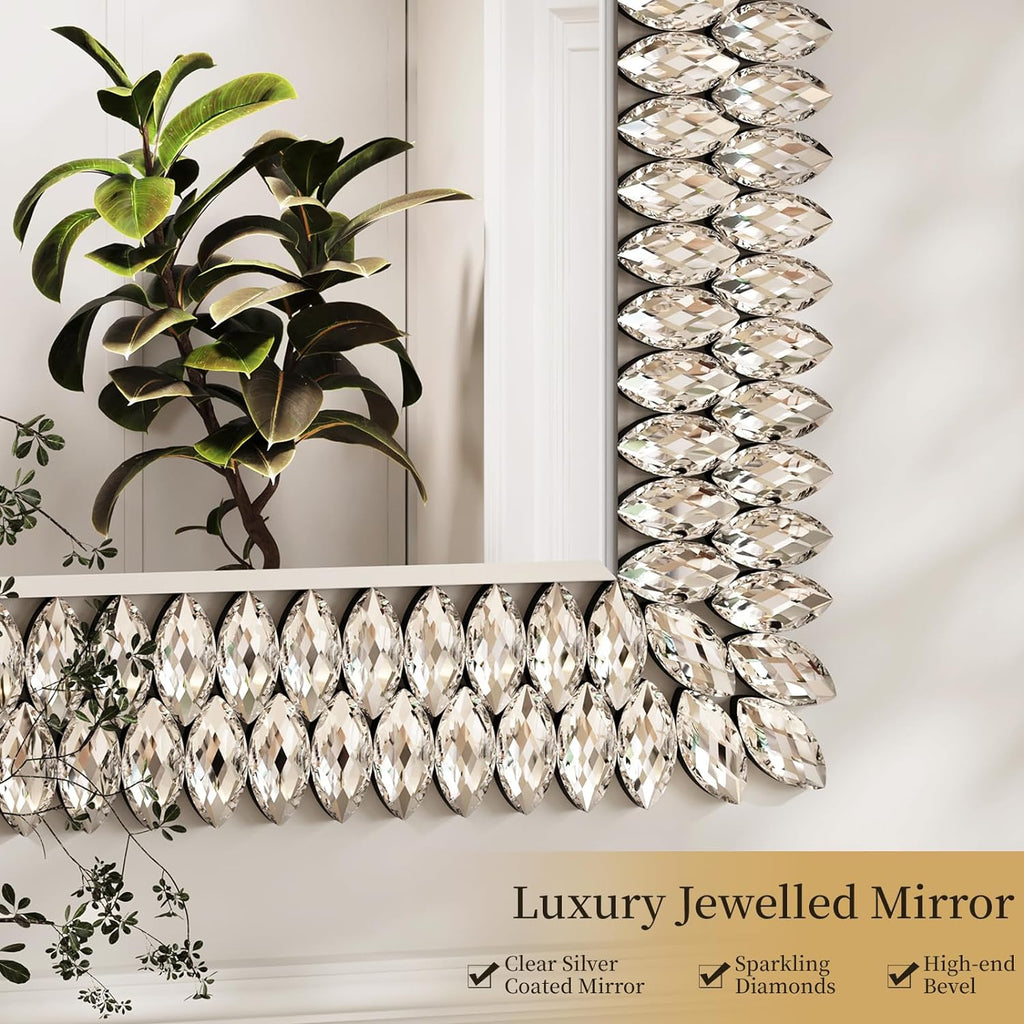 Kelly Miller 24"x36" Jeweled Luxury Rectangle Decorative Wall Mirror