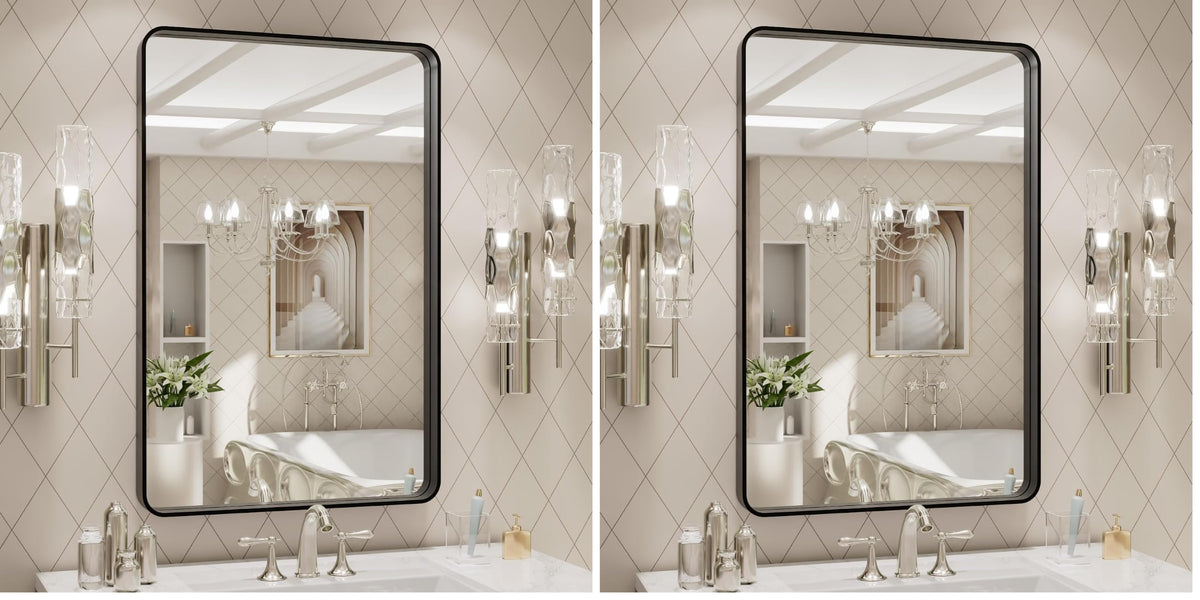 LOAAO 30"X36" Gold Bathroom Mirror