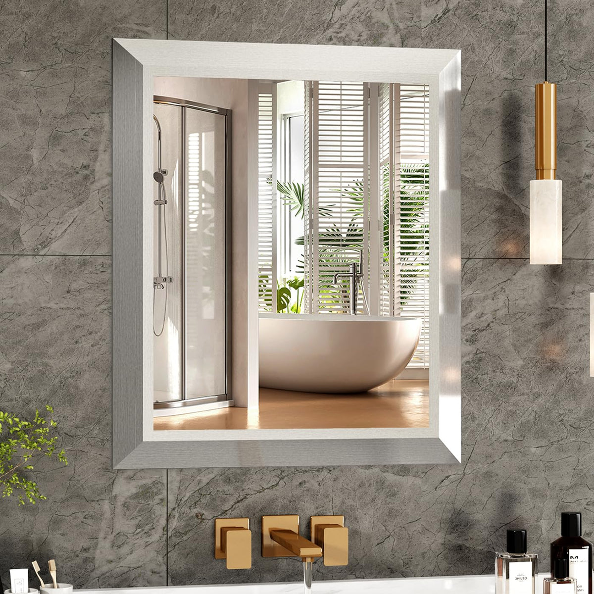 SMIROR 24x36 Matte Black Bathroom Vanity Mirror for Over Sink