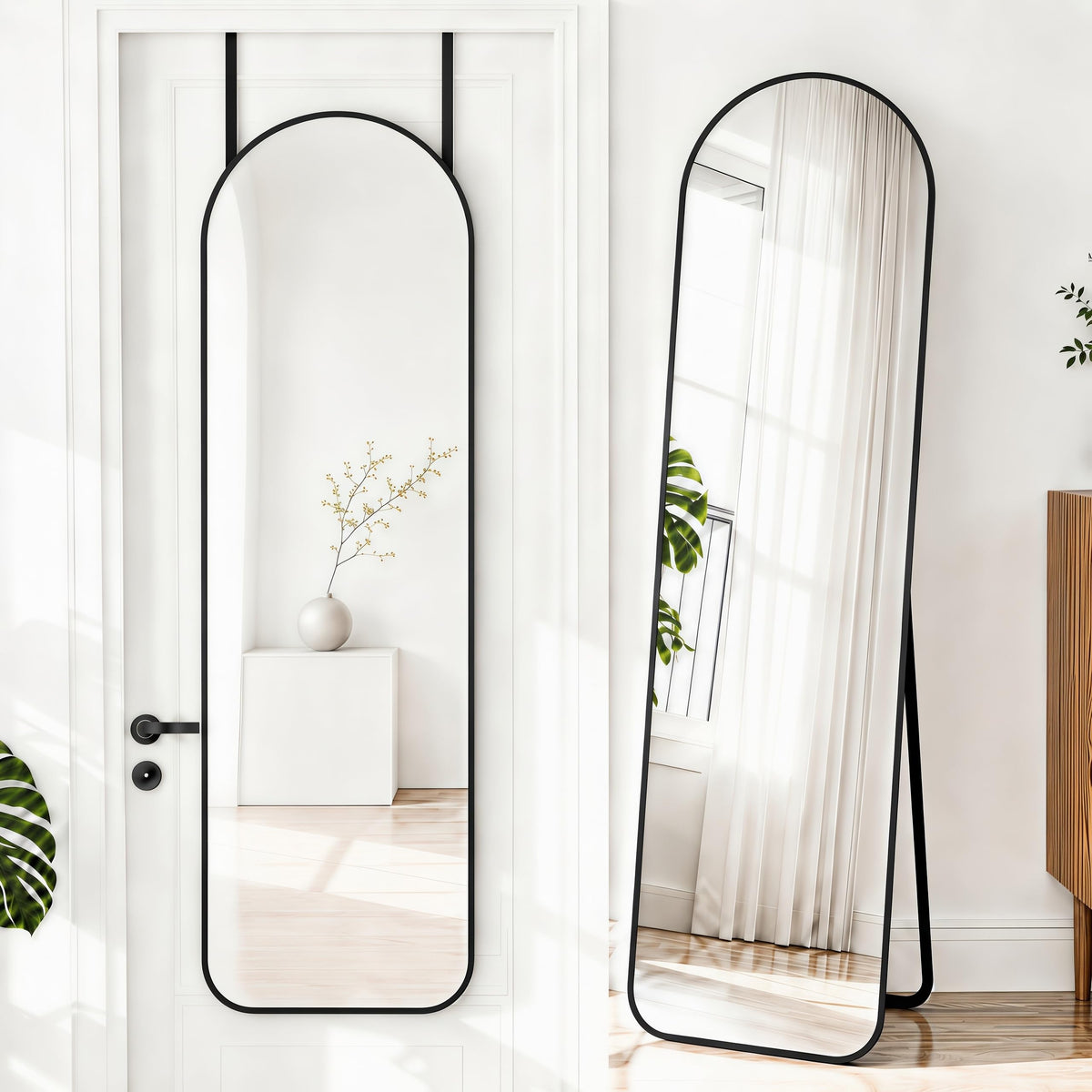 NARCISSUS 57x20 Full Length Mirror Over The Door or Freestanding/Wall Gold