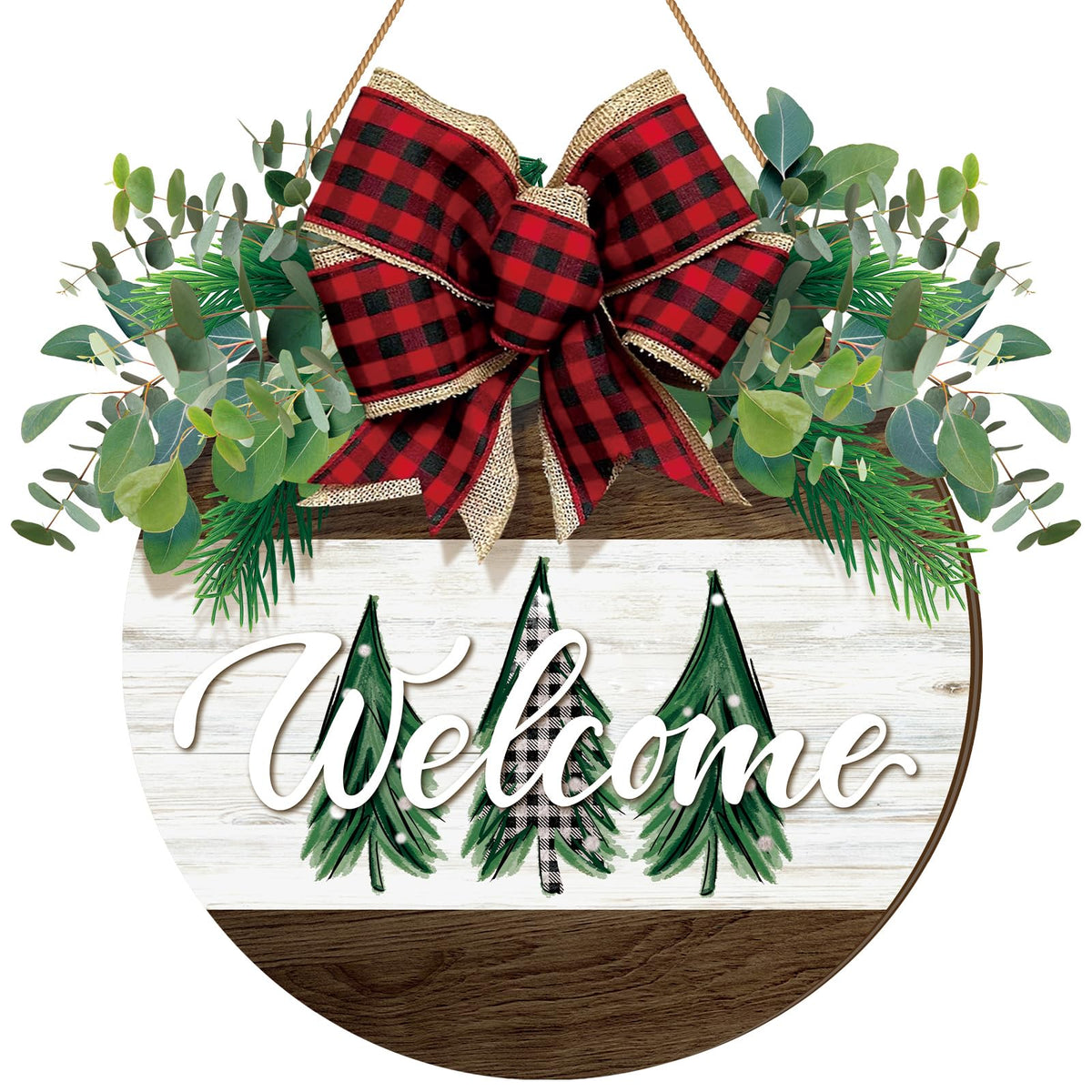 Boao Fall Door Decor Wooden Pumpkin Hanger Welcome Sign for Front Door