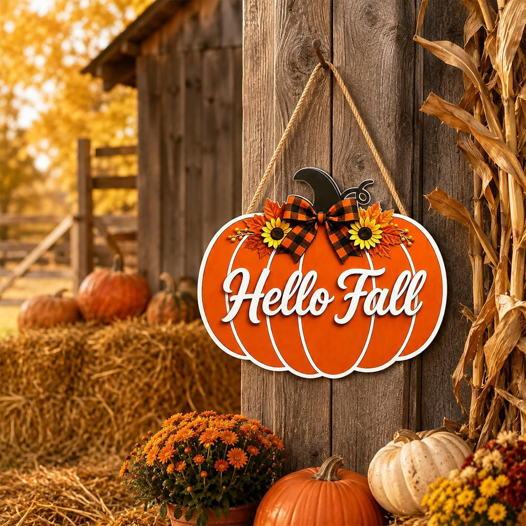 Fall Door Welcome Sign for Home Decor Hanger