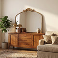 Vintage Gold Mirror 36"X30" Arched Antique Wall Mirror