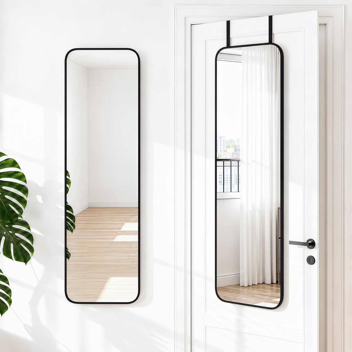 NARCISSUS 57x20 Full Length Mirror Over The Door or Freestanding/Wall Gold