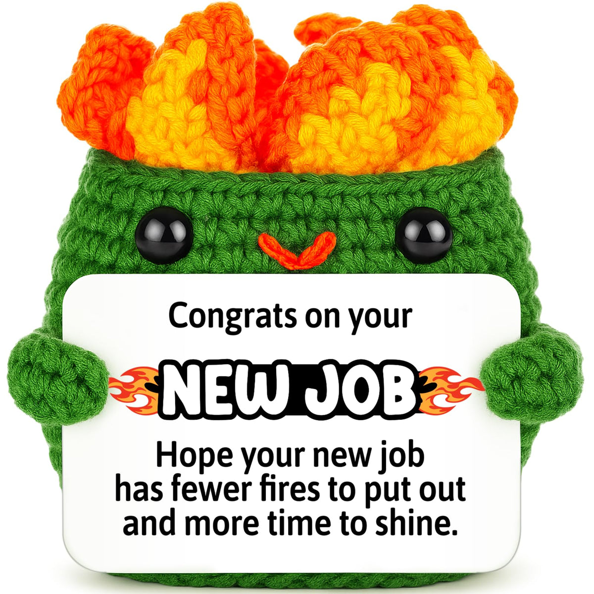 Positive Crochet Dumpster Raging Fire Thank You Birthday Retirement