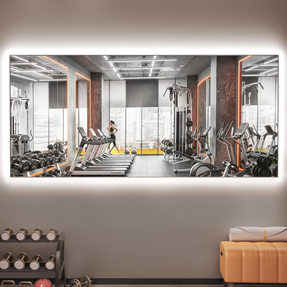 Hasipu 2 Pcs Home Gym Mirror, 72" x 36" Each, Large Full Length Frameless