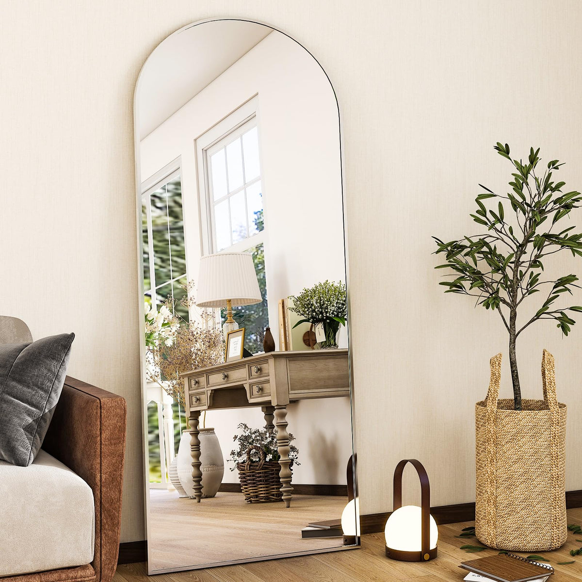 HARRITPURE 57"x20" Full Length Mirror Gold Rounded Corner Floor Mirror