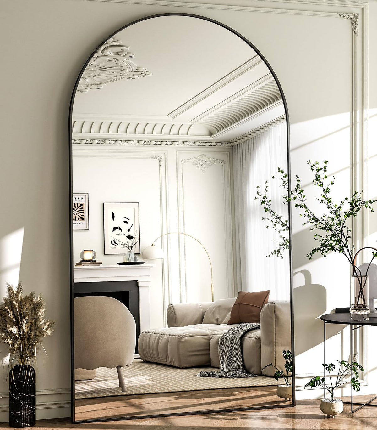 HARRITPURE 57"x20" Full Length Mirror Gold Rounded Corner Floor Mirror