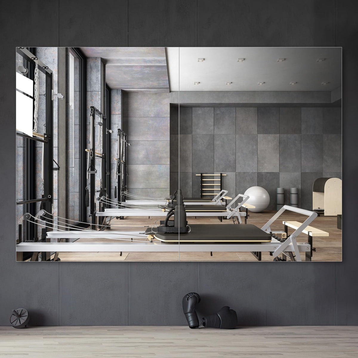 Hasipu 2 Pcs Home Gym Mirror, 72" x 36" Each, Large Full Length Frameless