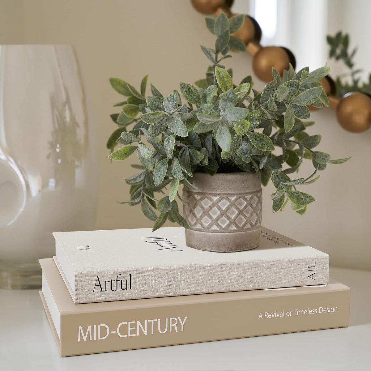 Aesthetic Decorative Books Set of 2 - Stylish Boxes for Coffee Table Decor