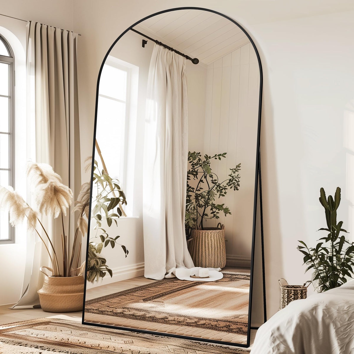 Antok 58" x19” Arched Full Length Mirror, Floor Mirror with Stand,Gold