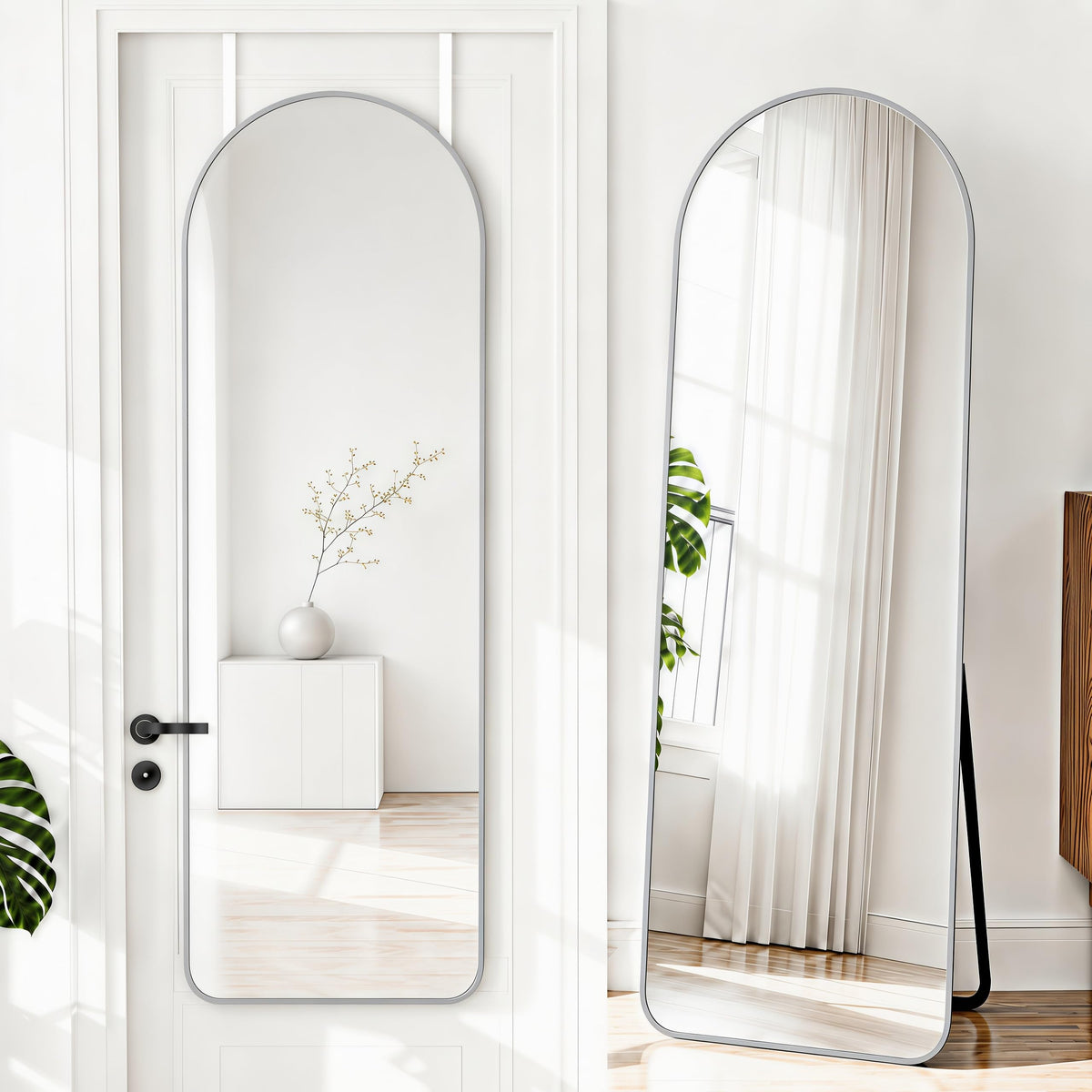 NARCISSUS 57x20 Full Length Mirror Over The Door or Freestanding/Wall Gold