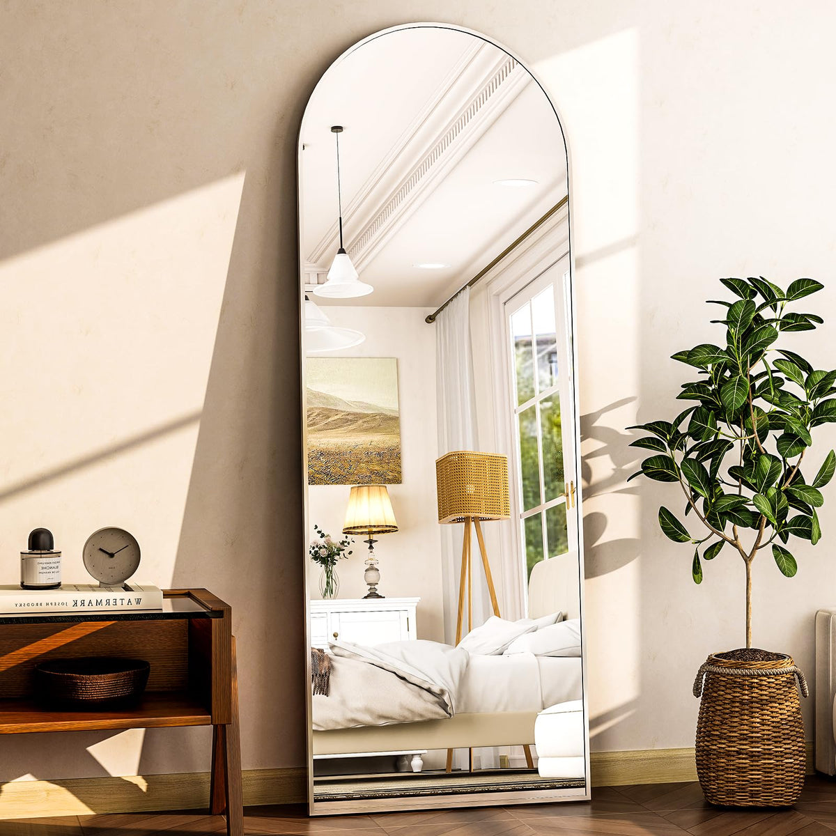 HARRITPURE 57"x20" Full Length Mirror Gold Rounded Corner Floor Mirror