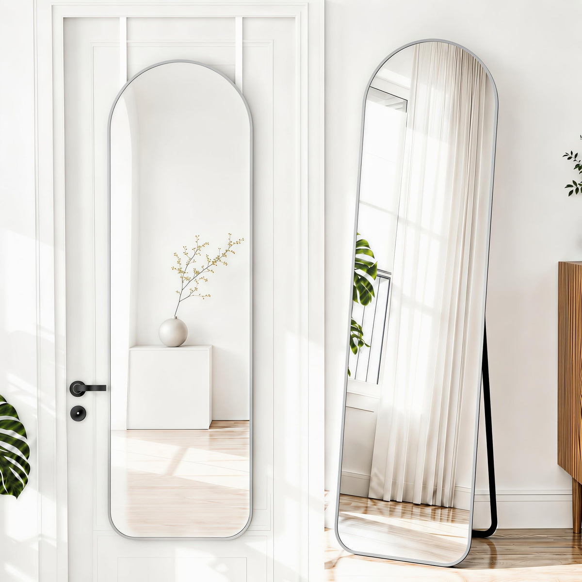 NARCISSUS 57x20 Full Length Mirror Over The Door or Freestanding/Wall Gold