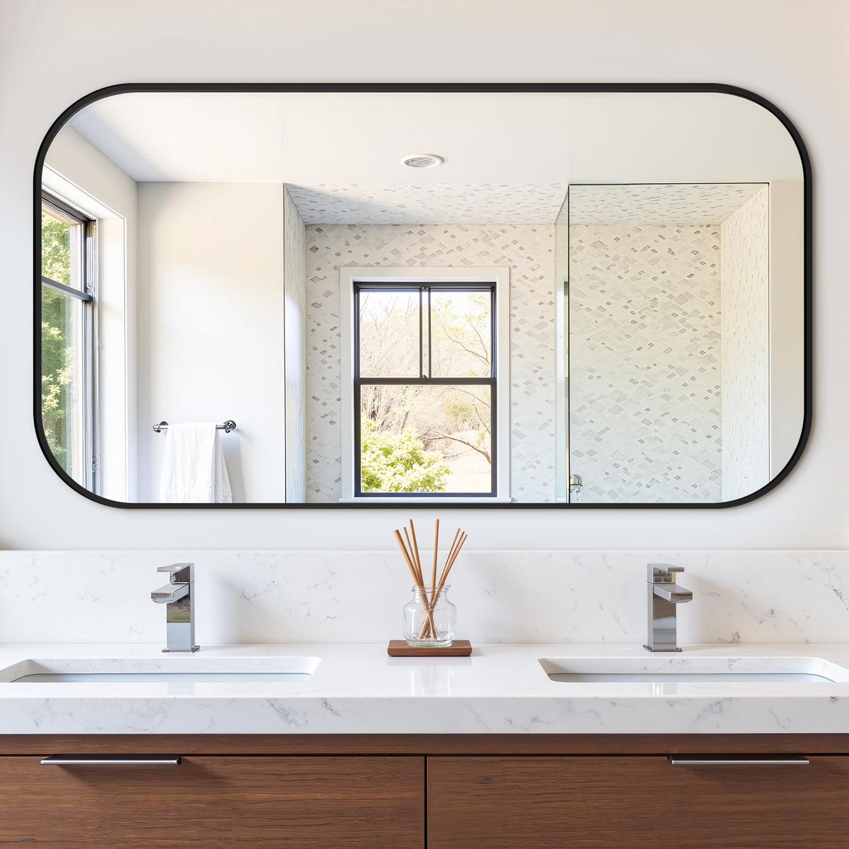 24" x 36" Bathroom Vanity Mirror for Wall, Black
