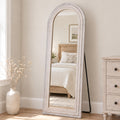 PERFNIQUE Wood Arched Full Length Mirror with Stand, 71x32 Floor Mirror